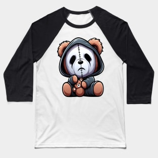 Cute Bear With Funny Scary Mask Kawaii Baseball T-Shirt